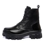 Coturno Couro Legítimo Cor Preto 8001 FER