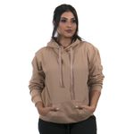 Moletom Canguru Com Capuz Feminino Cor Marrom Claro