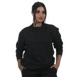Moletom Gola Careca Liso Feminino Cor Preto