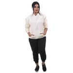 Conjunto Feminino Calça Preta e Blusa Moletom Cor Off White
