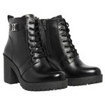 Bota De Couro Zíper e Fivela Lateral Cor Preto 14020 MF