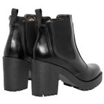 Bota De Couro Fechamento Por Elástico Salto Grosso Cor Preto 14030 MF