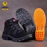 Coturno MB Arizon Couro Legítimo C.A Cor Preto/Rosa