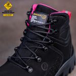 Coturno MB Arizon Couro Legítimo C.A Cor Preto/Rosa