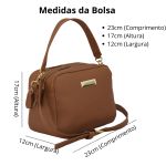 Bolsa Bau IV em Couro Alças Transversal Regulável e Alça de Mão Marrom