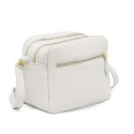 Bolsa Bau IV em Couro Alças Transversal Regulável e Alça de Mão cor Branco