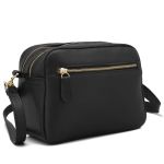 Bolsa Bau IV em Couro Alças Transversal Regulável e Alça de Mão cor Preto