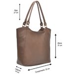 Bolsa Sacola Couro Legítimo Alça de Ombro Fechamento Zíper Cor Caramelo