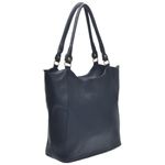 Bolsa Sacola Couro Legítimo Alça de Ombro Fechamento Zíper Cor Preto 