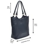 Bolsa Sacola Couro Legítimo Alça de Ombro Fechamento Zíper Cor Preto 