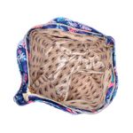 Bolsa Sacola + Necessaire Tecido Impermeável Alça de Ombro Fechamento Zíper Cor Jardim Azul