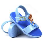 Sandalia Infantil Linha Conforto Cor Azul Papete Tigre Fechamento Fivela