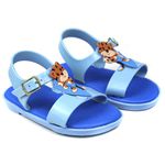 Sandalia Infantil Linha Conforto Cor Azul Papete Tigre Fechamento Fivela