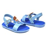 Sandalia Infantil Linha Conforto Cor Azul Papete Tigre Fechamento Fivela