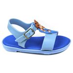 Sandalia Infantil Linha Conforto Cor Azul Papete Tigre Fechamento Fivela
