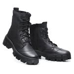  Coturno MB Couro Feminino Valentina Plataforma Cor Preto 