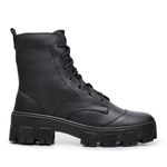 Coturno MB Couro Feminino Valentina Plataforma Cor Preto 