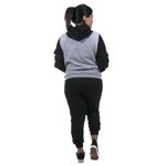 Conjunto Feminino Calça Preta e Moletom Cor Cinza e Preto