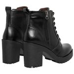 Bota De Couro o Zíper Lateral Salto Grosso Cor Preto 14010 MF