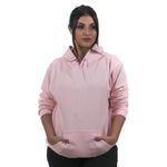 Moletom Canguru Com Capuz Feminino Cor Rosa Bebê