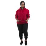 Conjunto Feminino Calça Preta e Blusa Moletom Cor Vermelho