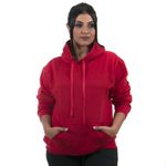 Blusa De Moletom Canguru Com Capuz Feminina Cor Vermelho