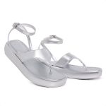 Papete Sandália Flatform Prata