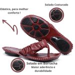 Chinelo De Couro Cor Vermelho - 12185.4