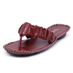 Chinelo De Couro Cor Vermelho - 12185.4