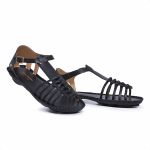 Sandália Ipe Mulato Artesanal Couro Premium cor Preto 12113.2