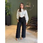 CALÇA ALINE PANTALONA BARRA PRETO