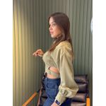 CROPPED CAMISA ZARA VERDE MILITAR
