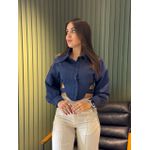 CROPPED CAMISA ZARA AZUL MARINHO