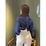 CROPPED CAMISA ZARA AZUL MARINHO