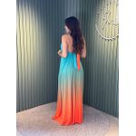 VESTIDO LONGO LENITA VERDE / LARANJA