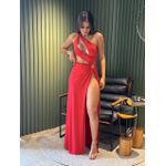 VESTIDO TRANCOSO NULA MANGA VERMELHO
