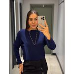BLUSA ELIANA TRICOT AZUL MARINHO