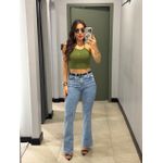 CROPPED VITÓRIA CANELADO VERDE MUSGO