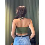 CROPPED VITÓRIA CANELADO VERDE MUSGO