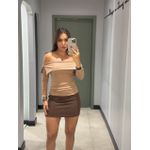 BLUSA ALICEA CÓS DOBRADO CAPUCCINO