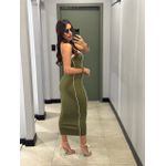 VESTIDO IRIS MIDI VERDE OLIVA
