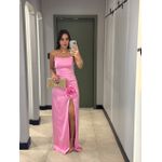 VESTIDO FLOR FENDA ROSA