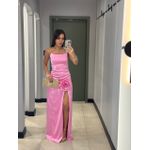 VESTIDO FLOR FENDA ROSA