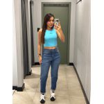 CROPPED ALO CANELADO AZUL