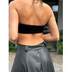 CORSET SUEDE STRASS PRETO