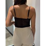 BLUSA BLACKOUT TULE PRETO