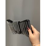 CLUTCH LAÇO PEDRARIA PRETO
