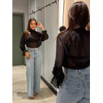 BLUSA TULE GOLA FLAME PRETO