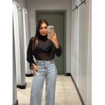 BLUSA TULE GOLA FLAME PRETO