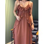 VESTIDO JULIA LONGO MARROM